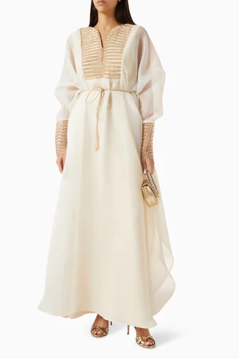 Embroidered Belted Kaftan