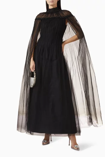 Cape Gown in Tulle