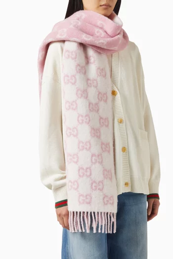 Fringe Scarf in GG Alpaca Wool Blend