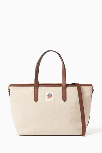 EW Tote Bag in Canvas & Leather