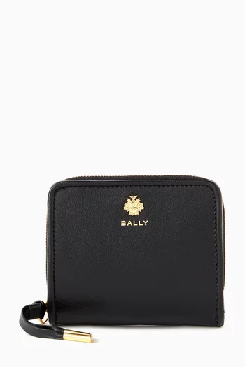 محفظة إي إس إس صغيرة بسحّاب جلد