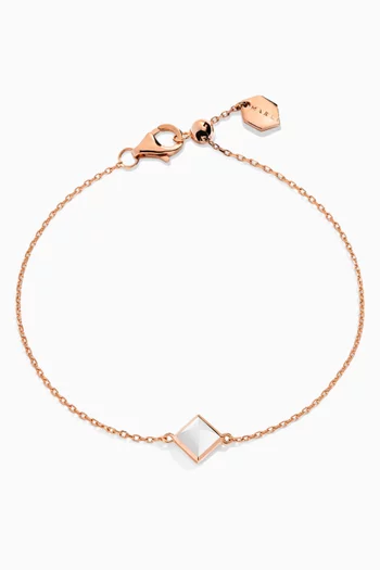 سوار كليو مرصع بحجر هرمي ذهب وردي عيار 18