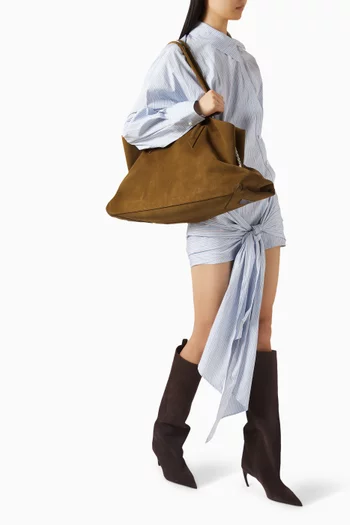Large La Passeggiata Tote Bag in Suede