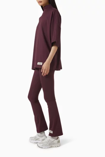 تي شيرت بياقة عالية وأكمام واسعة قماش سوفتسكين معاد تدويره