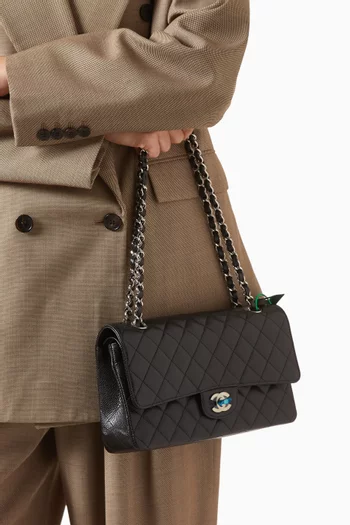 حقيبة بغطاء قلاب مزدوج جلد