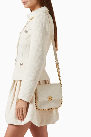 حقيبة بغطاء قلاب مزدوج