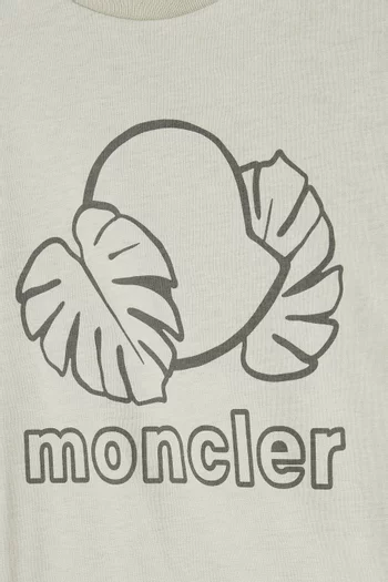 تي شيرت بطبعة شعار الماركة قطن