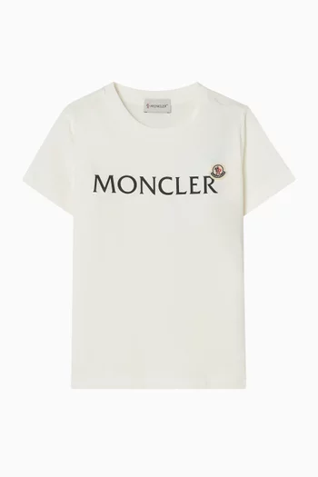 تي شيرت بطبعة شعار الماركة قطن