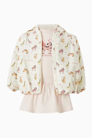 فستان كشكش بنمط تي شيرت بطبعة يونيكورن 