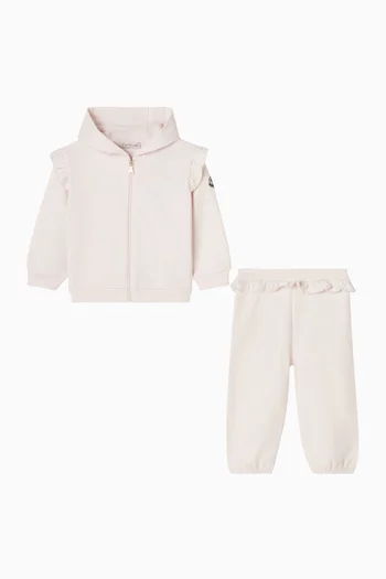 طقم جاكيت وبنطال رياضي بشعار الماركة