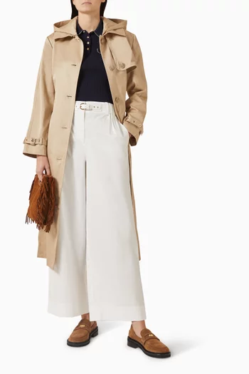 Belted Trench Coat in Cotton