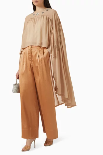 بلوزة مطرزة بالكريستال ستان