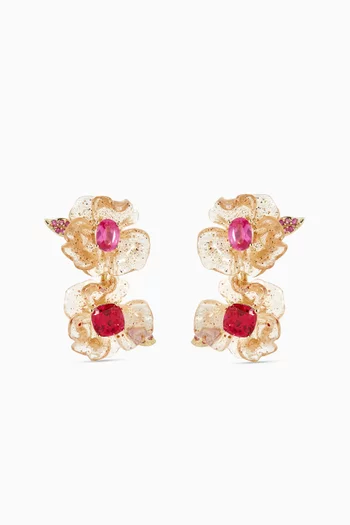 Petunia Ruby Drop Earrings in 18kt Gold Vermeil