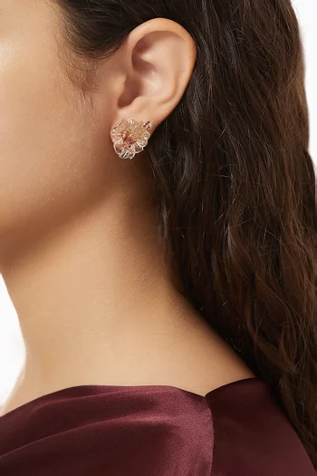 Blueberry Petunia Stud Earrings in 18kt Gold-vermeil