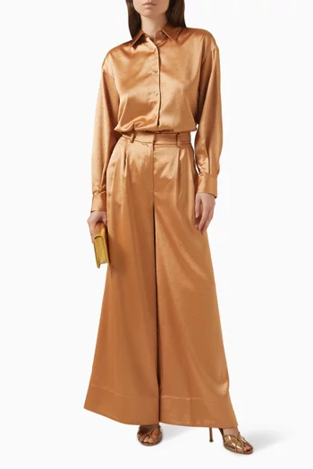 قميص مطرز بأحجار الراين ستان