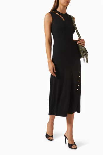 فستان رولا مزين بتطريزات نسيج فيسكوز