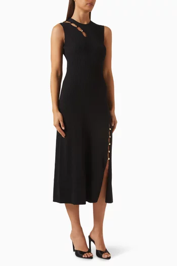 فستان رولا مزين بتطريزات نسيج فيسكوز