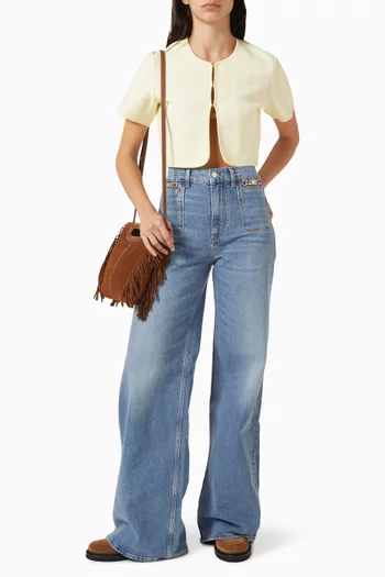 كارديغان قصير منسوج