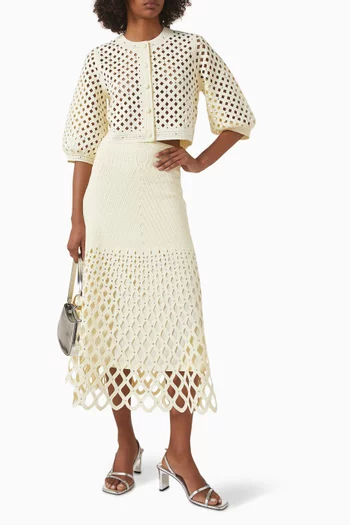 كارديغان موسيلينا نسيج مفرغ