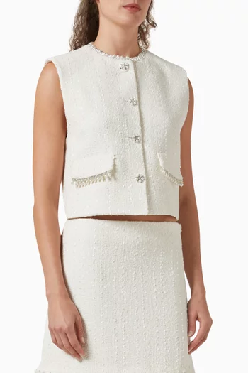 جاكيت مطرز بالخرز تويد