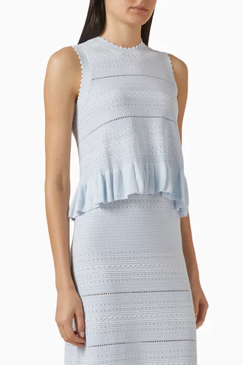 بلوزة منسوجة بتصميم جرس وكشكش