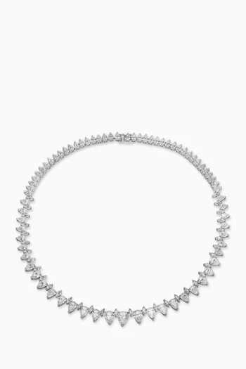 Eternity Love & Tears Necklace in Rhodium-vermeil
