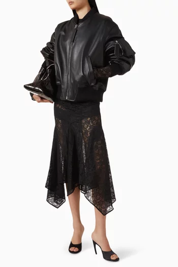 Bomber Jacket in Lambskin Leather