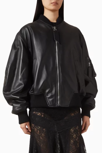 Bomber Jacket in Lambskin Leather