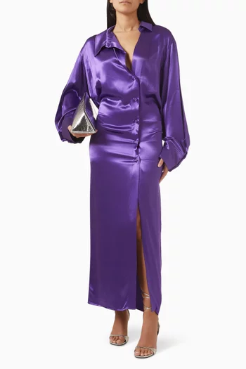 فستان بنمط قميص وفتحة