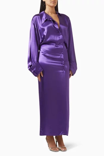 فستان بنمط قميص وفتحة