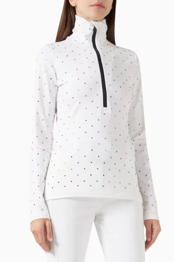 سترة تزلج إكلير مطرزة بالكريستال قماش منسوج