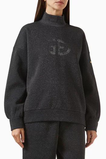 Sizzle Mockneck Sweater in Lurex Fleece