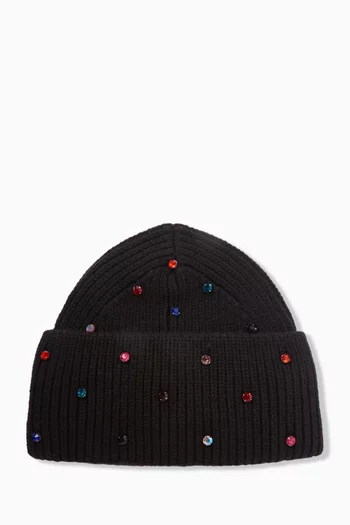 قبعة بيني دريم مزينة بالكريستال بنسيج سميك