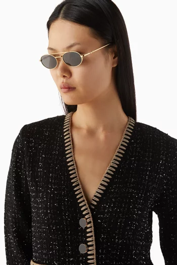 Noa Oval Sunglasses in Metal