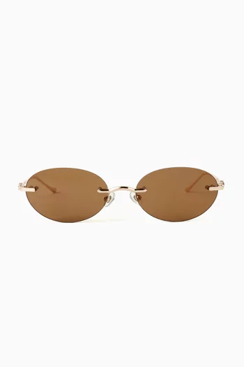 Jude Oval Sunglasses in Metal
