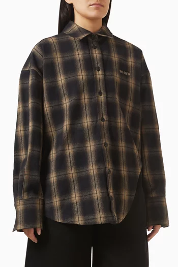 قميص بنقشة مربعات قطن