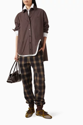 Check-print Pants in Cotton