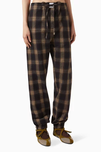 Check-print Pants in Cotton