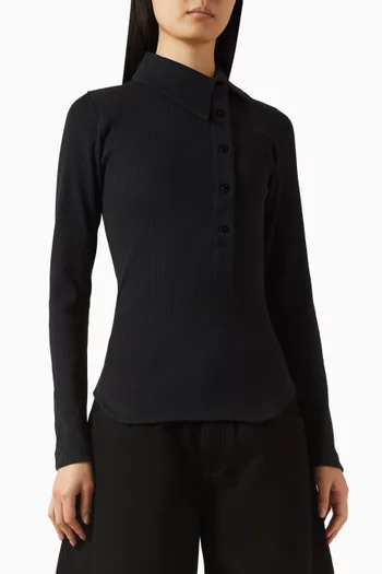 بلوزة مزيج قطن مضلع