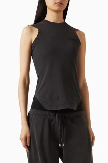 بلوزة ريس بلا أكمام قطن