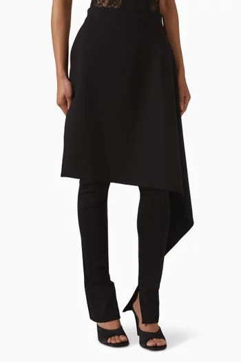 Skirt-overlay Pants in Viscose Blend