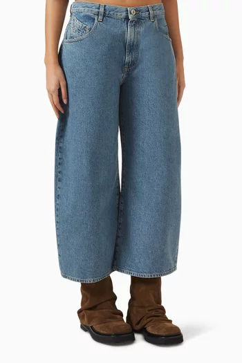 بنطال جينز بقصة ساق واسعة دينم