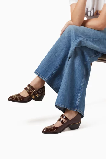 حذاء كلاسيك سوزان بكعب 40 مم جلد عجل لامع