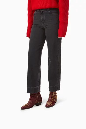 Susan Ankle Boots in Calfskin & Lambskin Leather