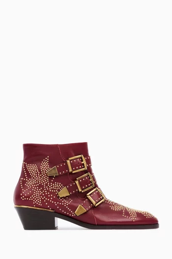 Susan Ankle Boots in Calfskin & Lambskin Leather