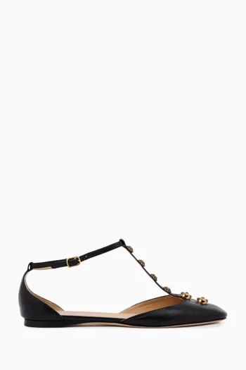 Celeste Ballerina Flats in Shiny Lambskin