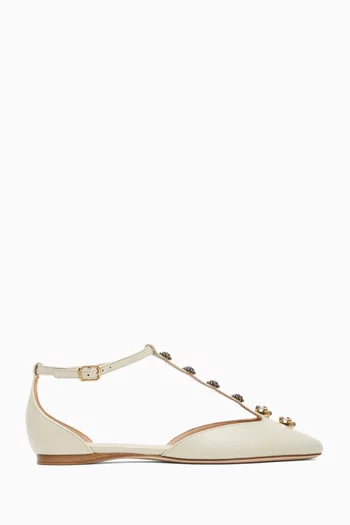 Celeste Ballerina Flats in Shiny Lambskin