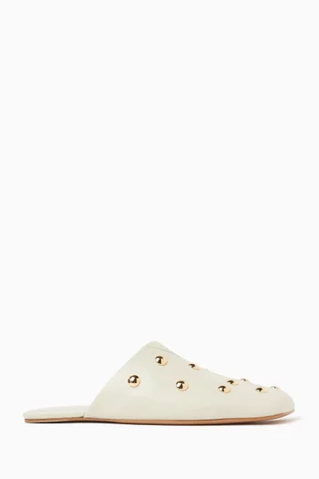 Stud-embellished Mules in Leather