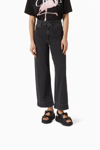 Nama Buckle Wedge Sandals in Leather