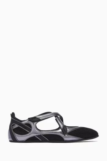 حذاء باليرينا فلور01 بكعب مسطح قماش شبكي